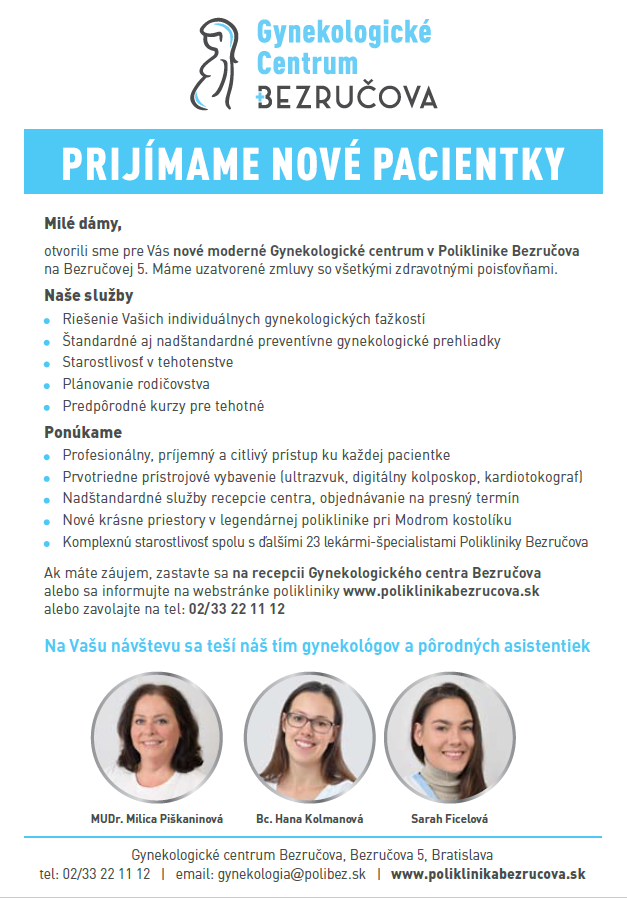 Prijímame nové pacientky - Gynekologické centrum